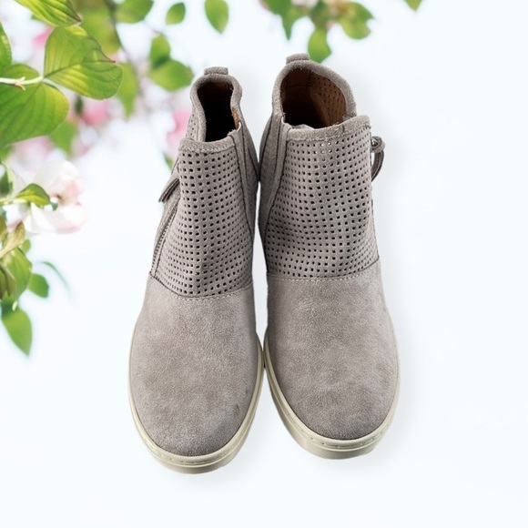 Sofft Gray Suede Wedge Bootie - Picture 4 of 9